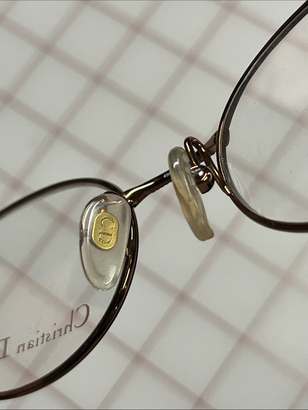 CHRISTIAN DIOR VTG NWOT Pearl Bead Bronze Oval 49x19z135 Classic Eyeglass Frame - Picture 6 of 16